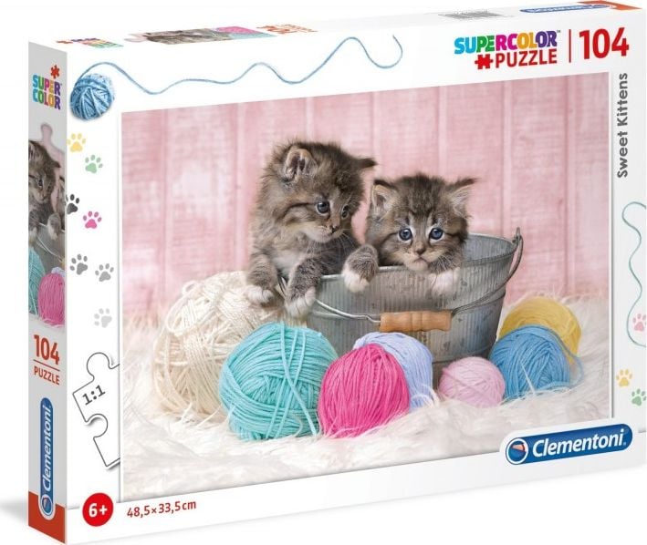 Puzzle Clementoni SuperColor: Sweet Kittens, 104 piese