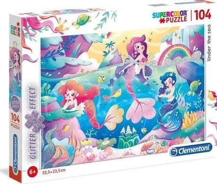 Puzzle Clementoni SuperColor Glitter Puzzle Under the sea, 104 piese