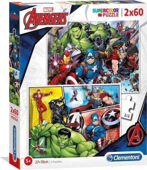 Puzzle Clementoni - Marvel The avengers, 2x60 piese