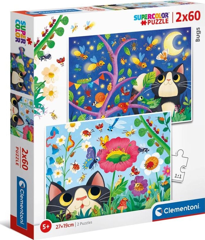 Clementoni Puzzle 2x60 Super Color Bugs