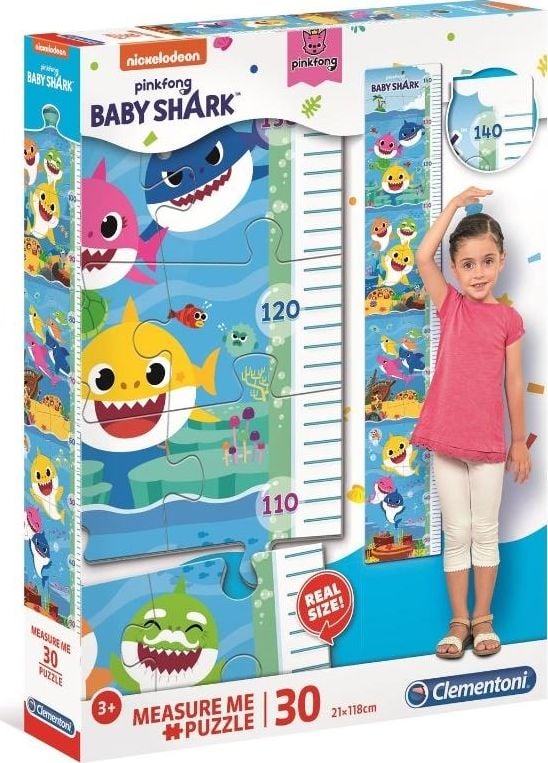 Puzzle Maxi Clementoni - Measure me up Baby Shark, 30 piese