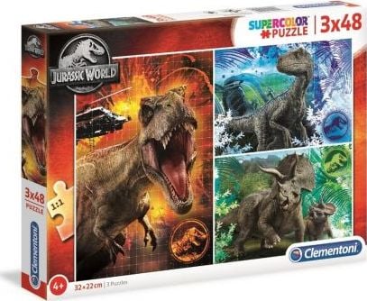 Puzzle Clementoni, Jurassik World, Dinozauri fiorosi,3x48 piese