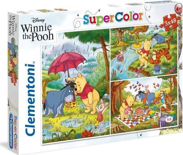 Puzzle Clementoni 3x48 Super color Winnie the Pooh