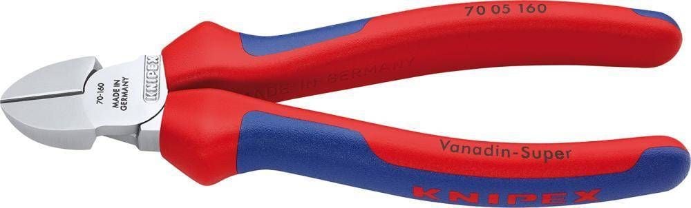 Cleste Diagonal - Knipex Clasic, cu Suprafata Cromata si Manere cu Manson Bicomponent, L 140 Mm, Taiere O 4.0 / 2.5 / 1.8 Mm