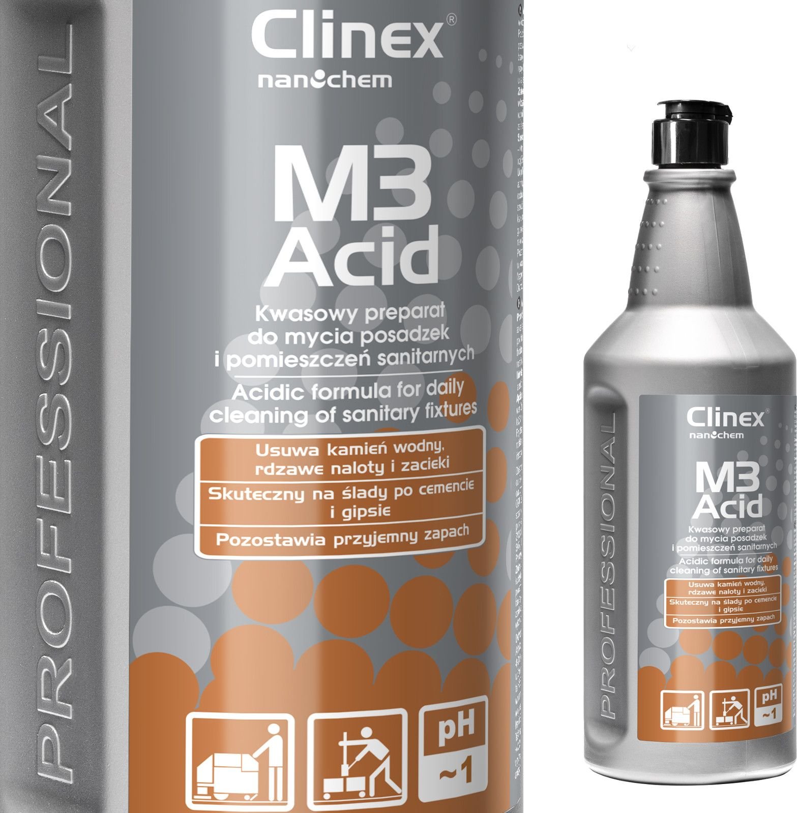Clinex Concentrat acid pentru curățarea băilor și camerelor sanitare CLINEX M3 Acid 1L Concentrat acid pentru curățarea băilor și camerelor sanitare CLINEX M3 Acid 1L