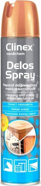 Spray CLINEX Delos Shine, 300 ml, pentru curatare si intretinere mobila, cu efect de stralucire