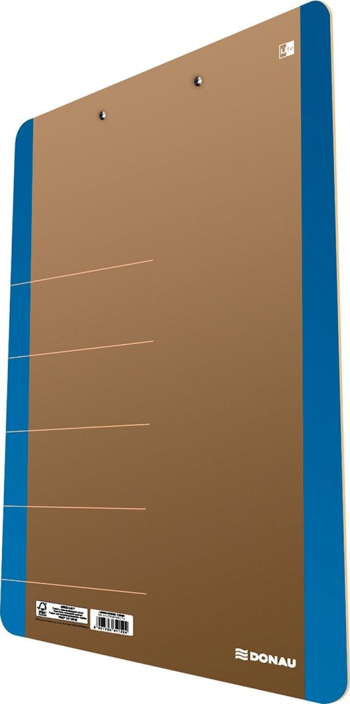 Clipboard Donau DONAU Life, carton, A4, cu clip, albastru