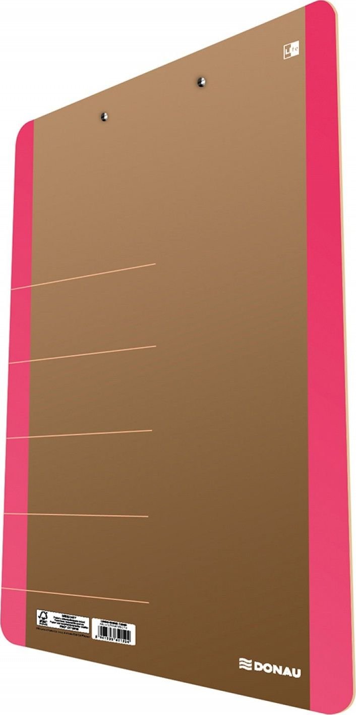 Clipboard Donau DONAU Life, carton, A4, cu clip, roz