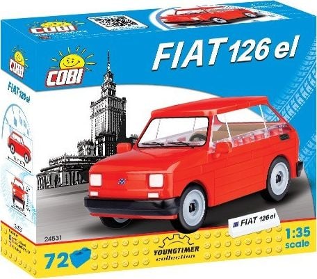 Set de constructie Cobi Klocki, Fiat 126P EL, 3 ani +, Multicolor