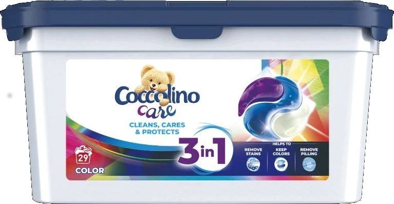 Detergenti speciali rufe - Coccolino Capsule de îngrijire Coccolino Capsule de spălat 3 în 1 Culoare (29 spălări) 783 g