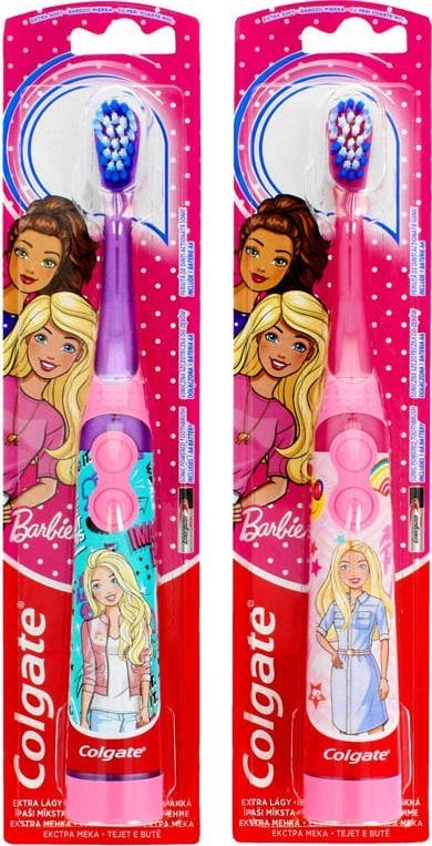 Periuță de dinți Barbie Colgate Motion Mix of Designs White, Pentru copii, Pe baterii, Fara senzor de presiune