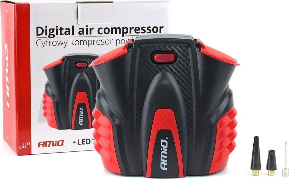 Compresor aer 12V, 10 bar, digital cu lanterna, 02641 Amio