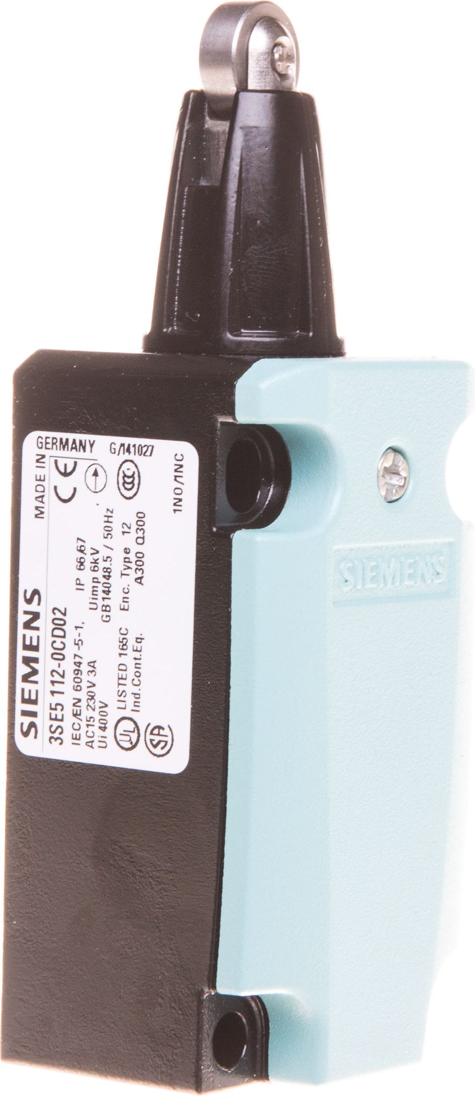 Comutator de limită Siemens 1NO 1NC știft metalic cu acțiune rapidă cu rolă ejector (3SE5112-0CD02)