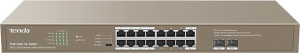 Comutator Tenda Tenda-switch 19 16 porturi PoE 1xSFP rack