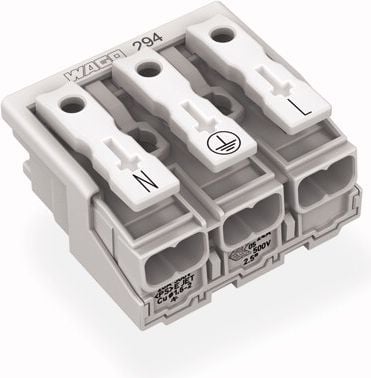 Conector de alimentare cu 3 poli Wago cu picioare fără contact PE (294-5013)