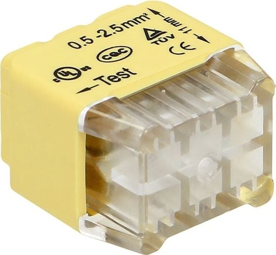 Conector de instalare push-in Orno cu 6 fire; dublu piept; pentru fir 0,75-2,5mm2; IEC 300V/24A; 10 buc. OR-SZ-8004/6/10