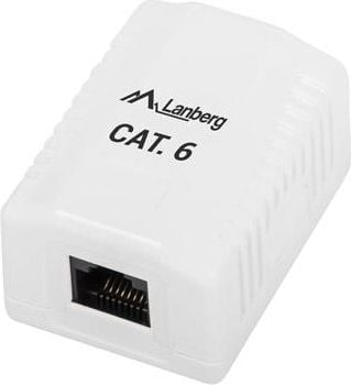 Conector, Lanberg, RJ45, cat 6, Alb