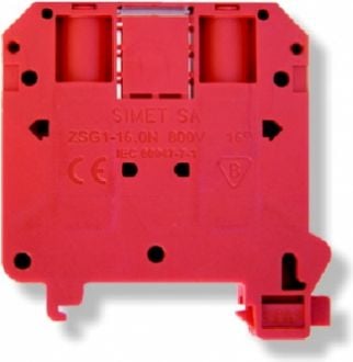 Conector șină 2 fire 16mm2 roșu ZSG1-16.0Nc (11621311)