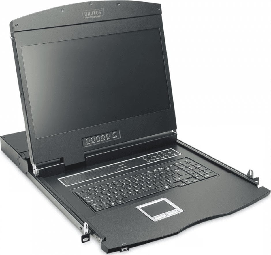 Consolă KVM Consolă LCD Digitus 19 cu touchpad KVM 8 porturi Set de cabluri 1U (8xDS-19231) Tastatură US-DS-72211-2US