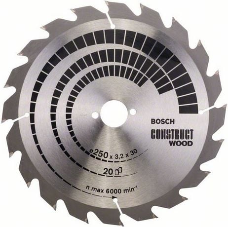 Constructul de lemn a lamei de ferăstrău 250 x 30mm 20Z (2608641774)