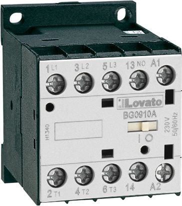 Contactor de putere electrică Lovato 12A 3P 24V DC 0Z 1R (11BG1201D024)