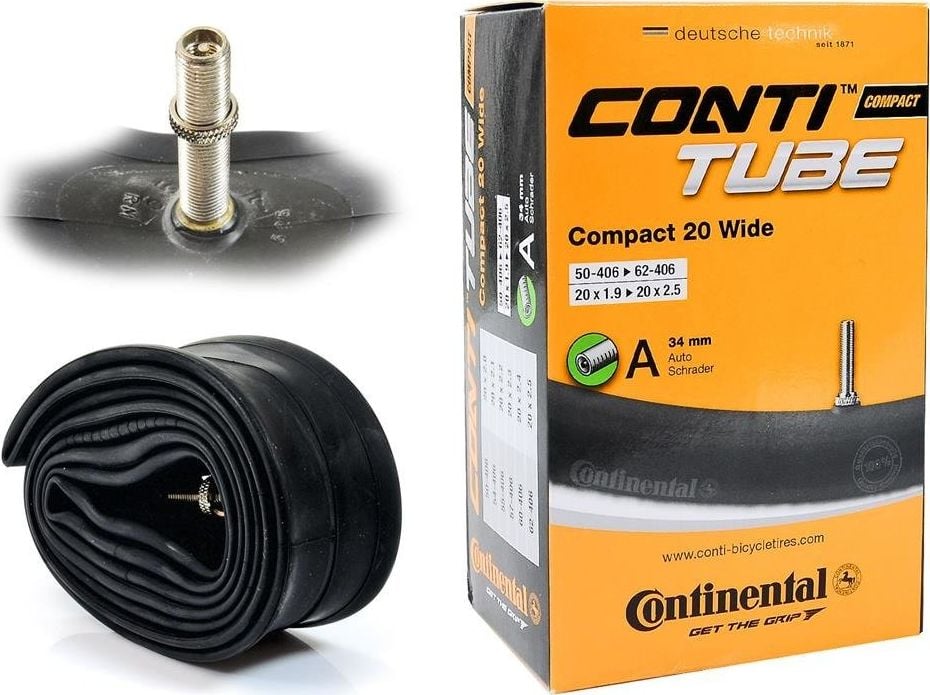 Continental Tube Continental Compact 20&apos;&apos; x 2.0&apos;&apos; - 2.5&apos;&apos; auto valvă 34 mm universal