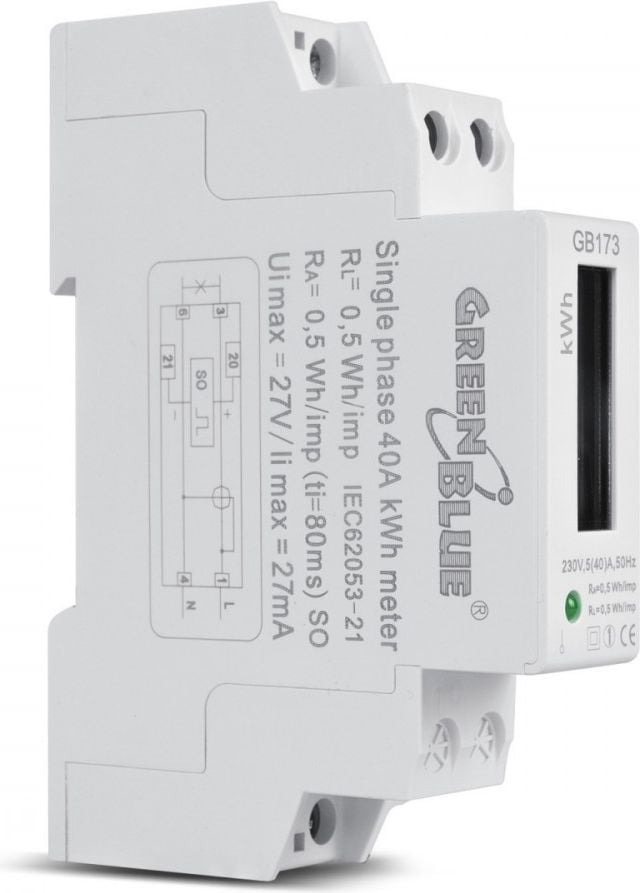 contor de energie pentru afișaj LCD șină DIN (GB173)