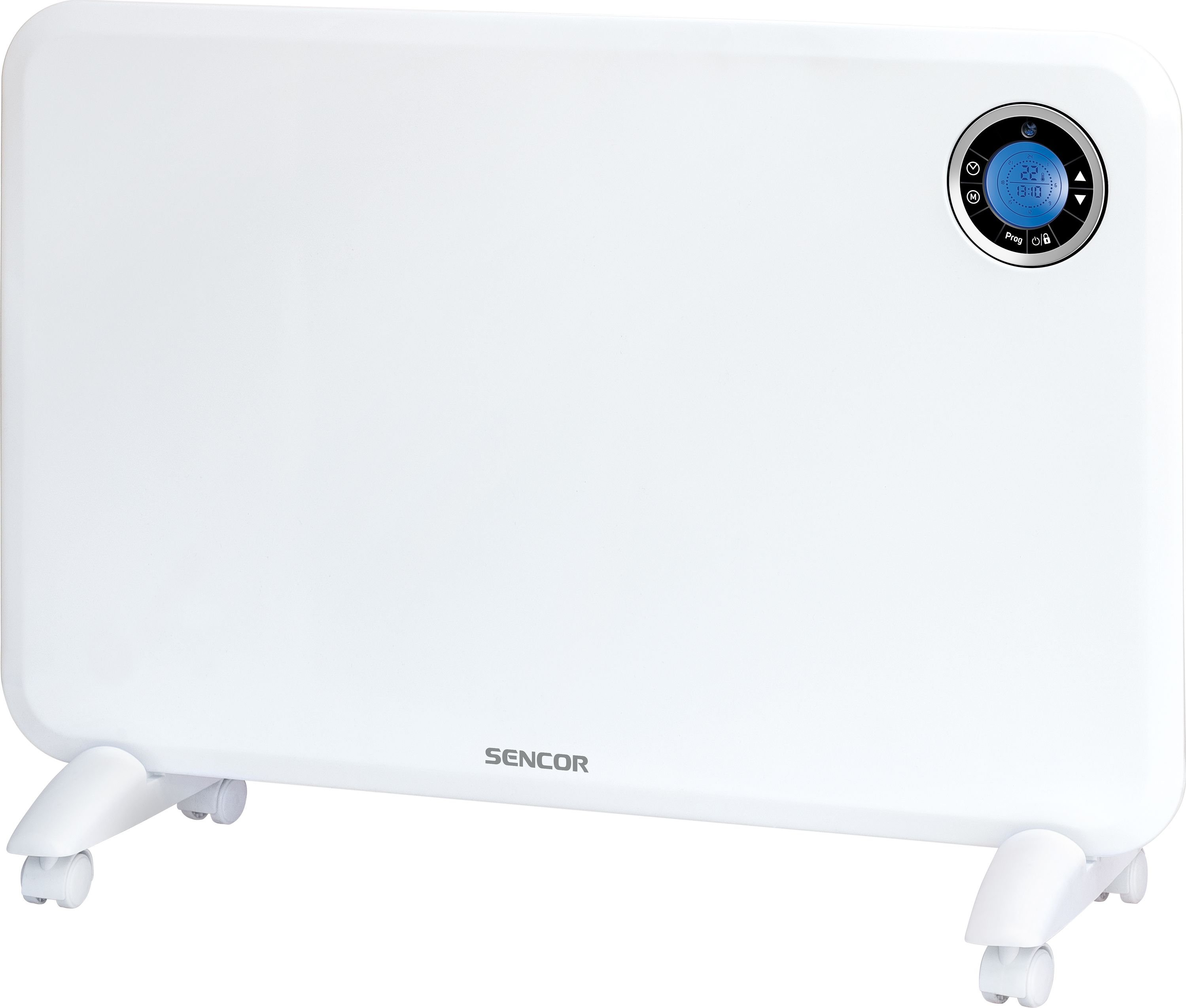 Convector electric Sencor SCF 3200WH, 1500 W, display LCD, timer, termostat reglabil, protectie supraincalzire, alb