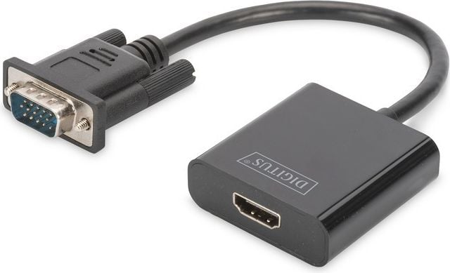 Convertor activ VGA+Audio - HDMI cu cablu, Digitus