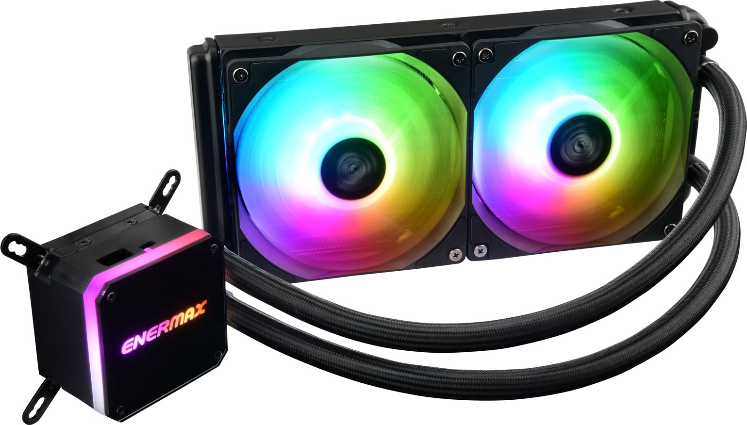 Cooler ENERMAX LIQMAX III RGB 240, 2 ventilatoare ARGB PWM, Compatibil Intel / AMD, AM4, 300W + TDP, Negru