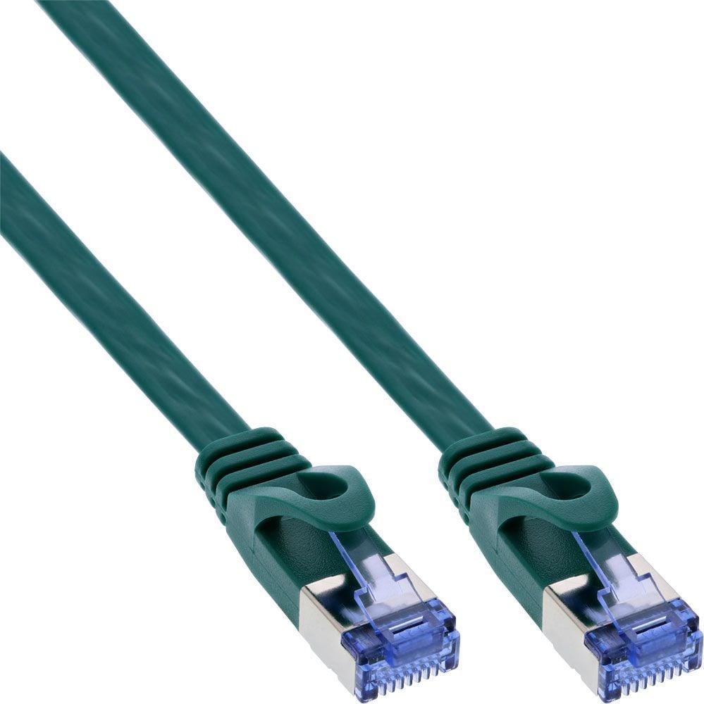 Cordon plat InLine InLine®, U / FTP, cat. 6A, verde, 3m