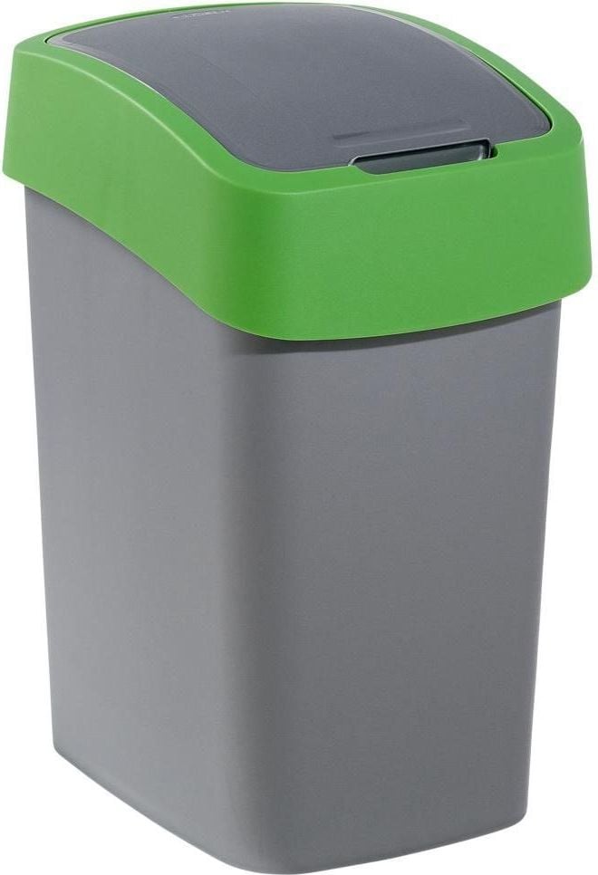 Cosuri de gunoi - Cos de gunoi capac batant Curver Flip 25L, antracit/verde