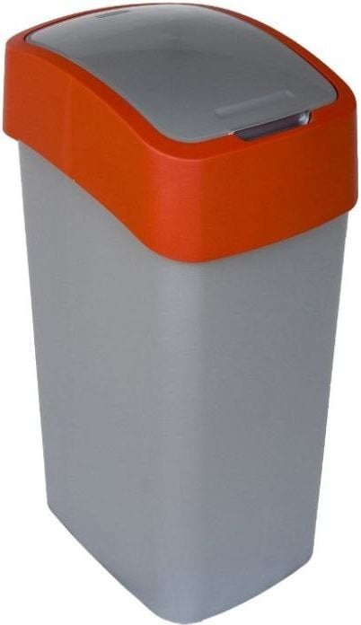 Cosuri de gunoi - Cos de gunoi capac batant Curver Flip 50L, antracit/rosu