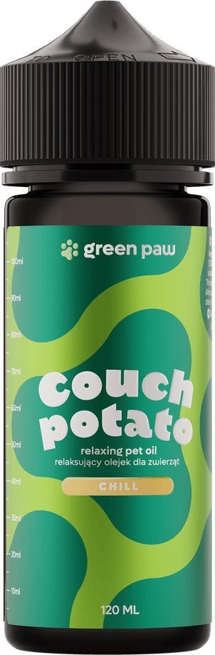 Cosma Cannabis Green Paw Couch Potato 120ml - Olejek z CBD na bazie oleju z łososia z 10% dodatkiem oleju z kryla