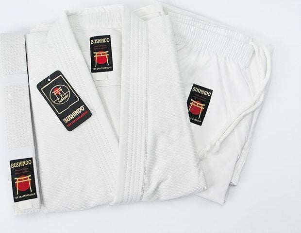 Kimono judo, Bushindo, Bumbac, Alb, 150 cm