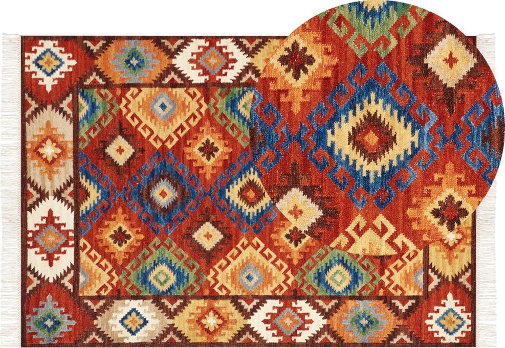 Covor Kilim Lână Beliani 160 x 230 cm Multicolor ZOVUNI Lumarko!