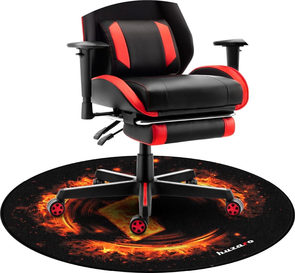 Covor pentru scaun de birou Huzaro FloorMat , 120 x 120 cm, 5 mm, Negru/Portocaliu