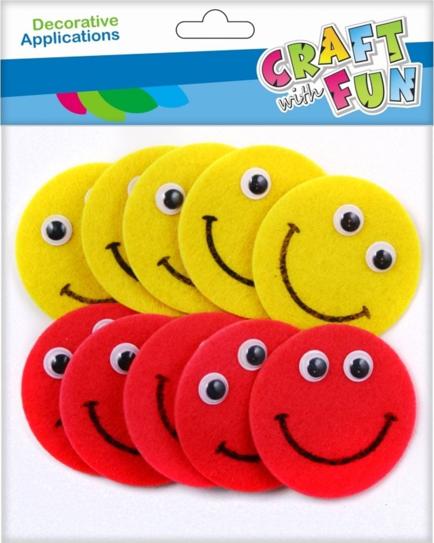 Craft with Fun CF DECORATIE DECK FELT FACE SPRZYL 10BUC PBH 12/288