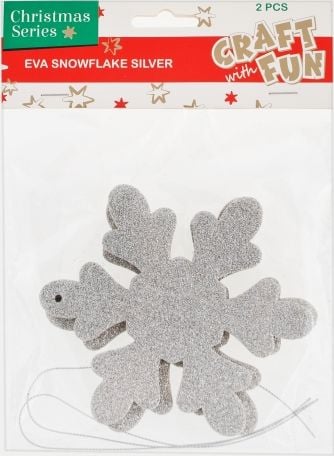 CF BN EVA ORNAMENT SNOWFLAKE SILVER PK2 12/144