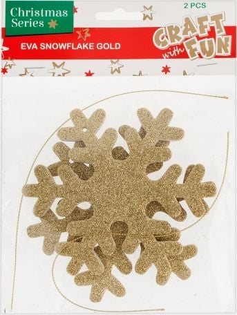 CF BN EVA ORNAMENT SNOWFLAKE GOLD PK2 12/144