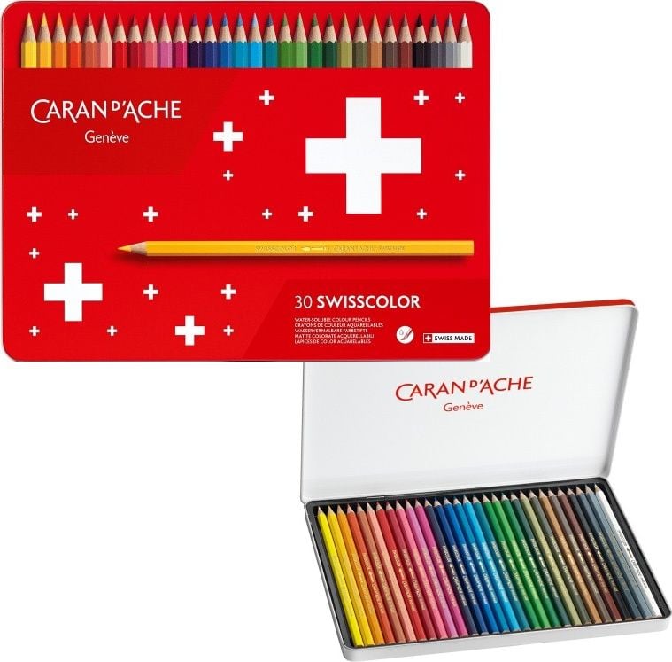 Creioane Caran d`Arche Swisscolor Aquarelle mix de culori 30 buc