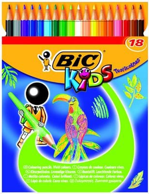 creioane colorate BIC KIDS TROPICOLORS2 BOX 18 PCS - 832567