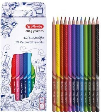 Creioane colorate triunghiulare Herlitz My.Pen 12 culori - 214839