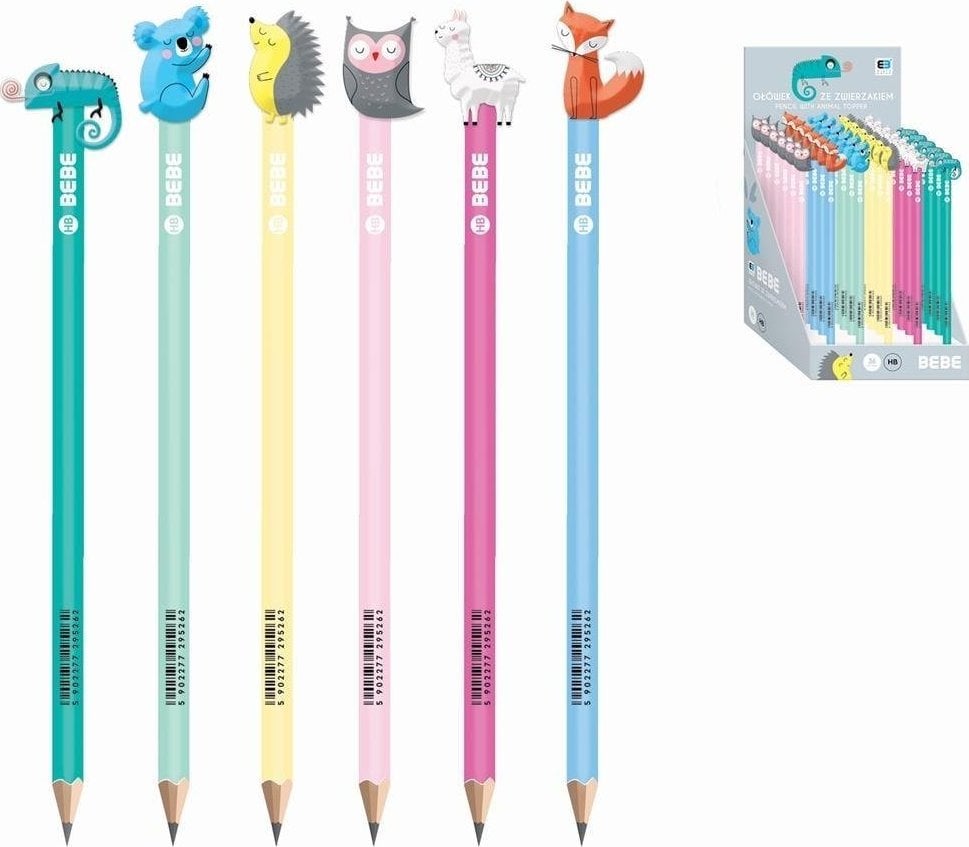 Creion Interdruk cu un animal HB B&B (36 buc)