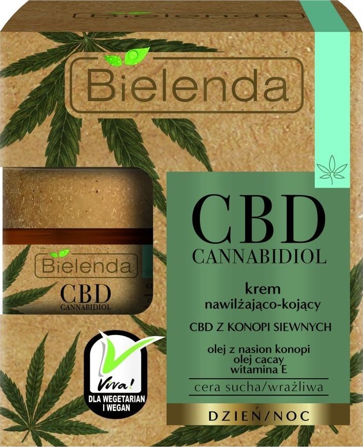 Crema hidratanta si calmanta pentru ten sensibil si uscat CBD CANNABIDIOL, Bielenda, 50ml