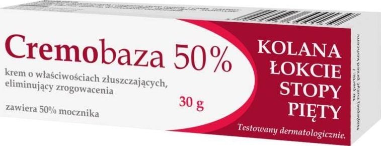 CREMOBAZA 50% Crema exfolianta cu uree pentru calcai, picioare, coate si genunchi - piele calosita 30g