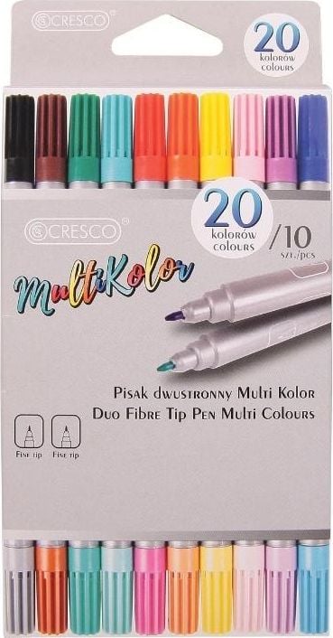Cresco Markere multicolore cu două fețe 20 de culori