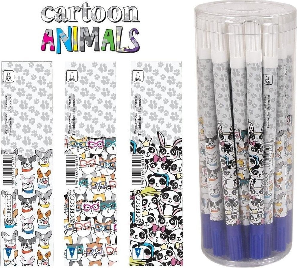 Corectoare si radiere - GoPen Cresco GoPen Cartoon Animals Ink Eraser (30 buc)