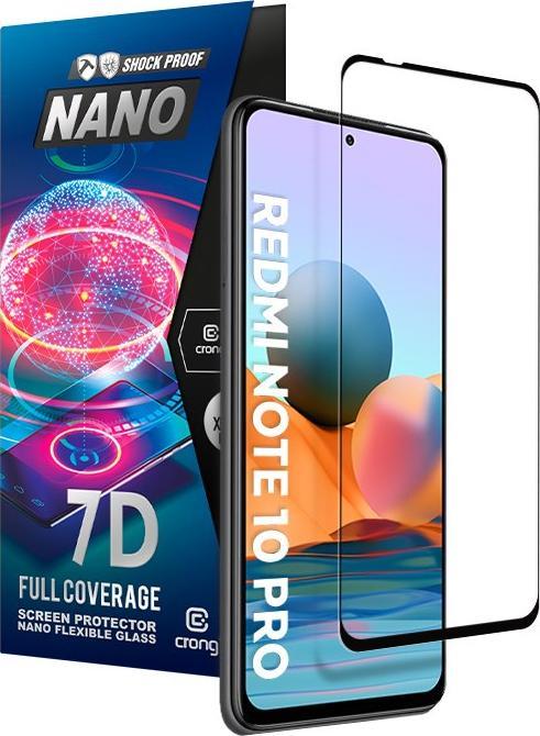 Crong Crong 7D Nano Flexible Glass - Sticlă hibridă 9H care nu poate fi spartă pentru întregul ecran al Xiaomi Redmi Note 10 5G