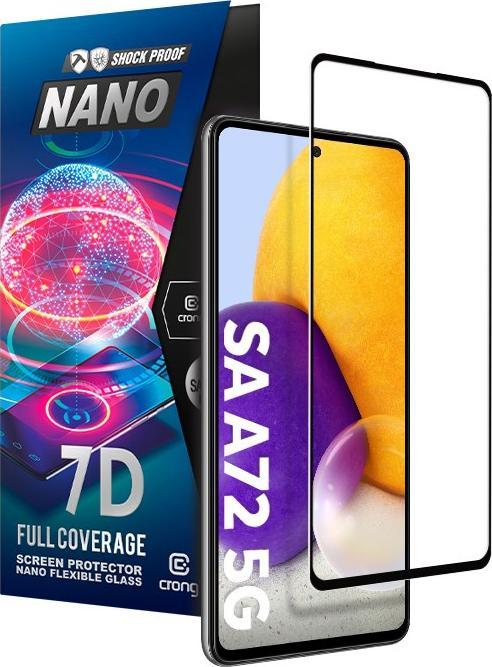 Crong Crong 7D Nano Flexible Glass - Sticlă hibridă 9H care nu poate fi spartă pentru întregul ecran Samsung Galaxy A72